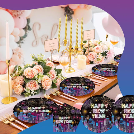 20-Piece New Years Eve Tableware – Plates & Napkins for Party Celebrations