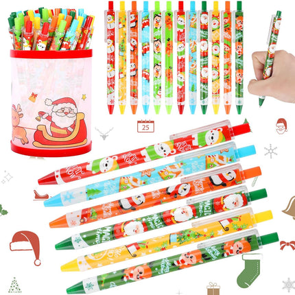 36PCS Christmas Ballpoint Pens – Retractable Gel Ink Cartoon Pens for Kids & Party