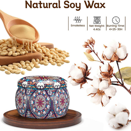 4 Pack Soy Wax Candles – Long-Lasting 120H, Ideal Birthday Gift