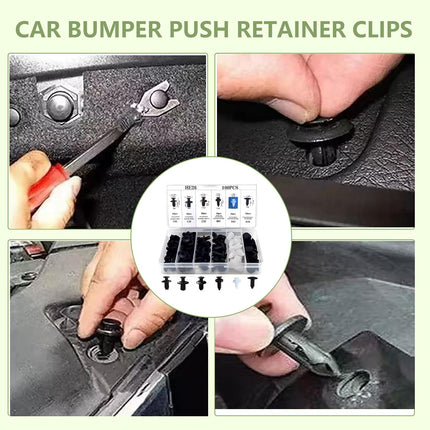 100PCS Car Bumper Push Retainer Clips, 6-Type Nylon Rivets & 5 Remover Tools