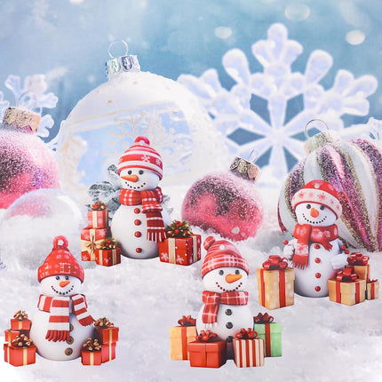 4 Pack Cute Snowman Hanging Ornaments – Acrylic Xmas Decor for Tree & Wreath