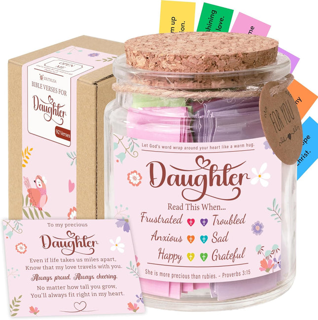 Bible Verse Jar for Teen or Adult Daughter Uplifting Gift from Parents