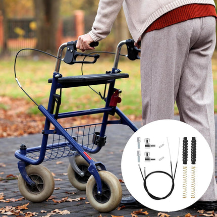 2-Pack Rollator Brake Cable Replacement Kit, 41" Cables for Wheelchair & Walker