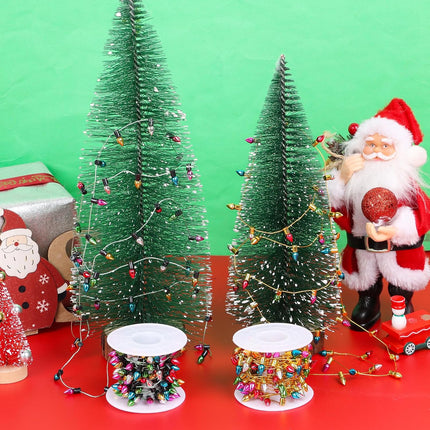 Mini Dollhouse Christmas Lights – 2 Rolls Fake String Lights for Fairy Crafts