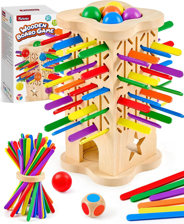 Montessori Wooden Board Game Fine Motor Color Matching Toy Kids Ages 3-8