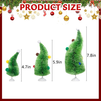3PCS Wonky Tabletop Christmas Trees – Whimsical Bendable Holiday Decor