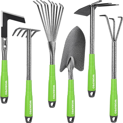 6-Piece Garden Tool Set – Heavy Duty Hand Tools with Soft Rubber Handles
