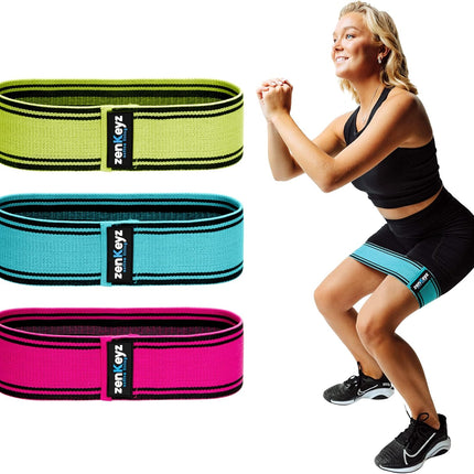 3 Pack Fabric Resistance Booty Bands for Glute Leg Hip Workout Training
