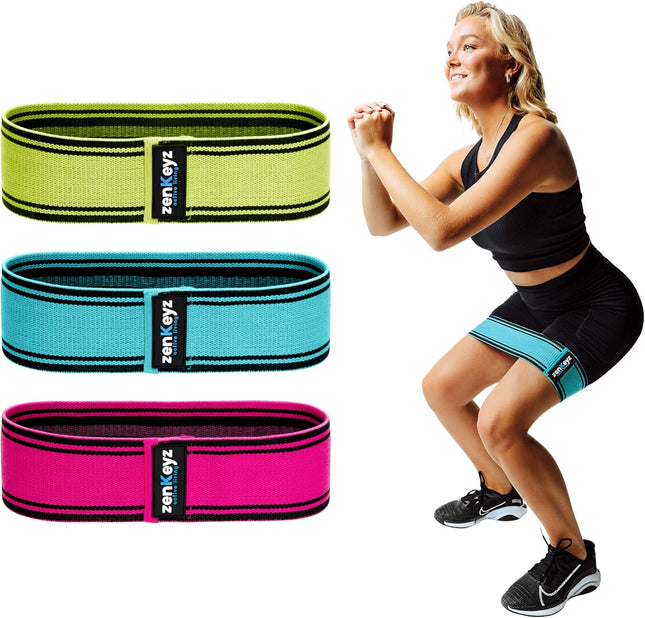 3 Pack Fabric Resistance Booty Bands for Glute Leg Hip Workout Training