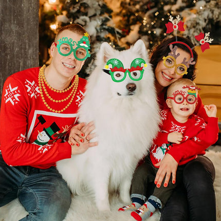 51PCS Xmas Party Props – Glasses & Headbands for Christmas Photo Booth & Favors
