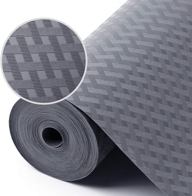 Gray Kitchen Shelf Liner – 11.8"x59", Waterproof & Oil-Proof, Non-Adhesive