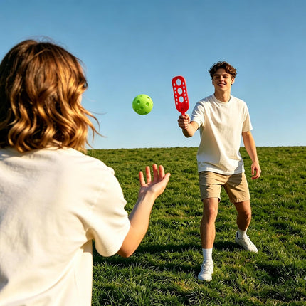 Scoop Ball Toss and Catch Game Set with 4 Scoops, 2 Balls and Storage Bag for Families