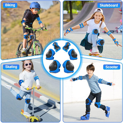 Kids Protective Gear Set Knee Elbow Pads & Wrist Guards Age 3-14