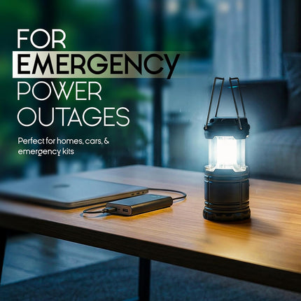 LED Camping Lantern Flashlights, Battery Operated Tent Light, Emergency Lamp for Home & Outdoor Use