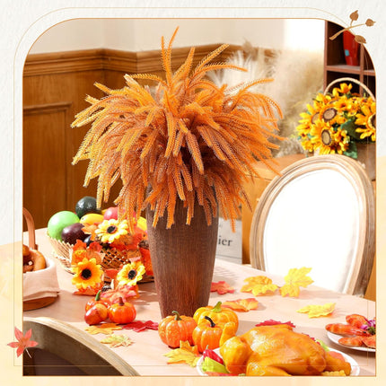 6pcs Fall Foliage Stems 21", Artificial Pine Branches for Vase & Thanksgiving Decor