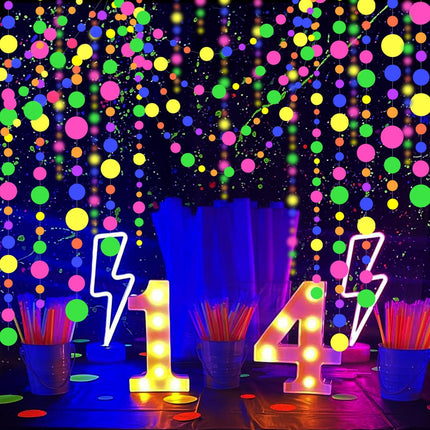 120ft Neon Party Streamers – UV Blacklight Reactive Garland for Weddings & Birthdays