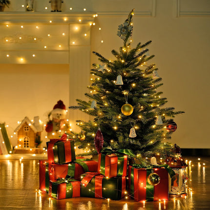 Green Wire 100 LED Fairy Lights – Battery & Remote, Warm White for Christmas