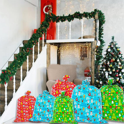 6-Pack Large Christmas Gift Bags – Jumbo Xmas Presents Bags 49x35.5 & 36.5x34.5 with Hang Tags