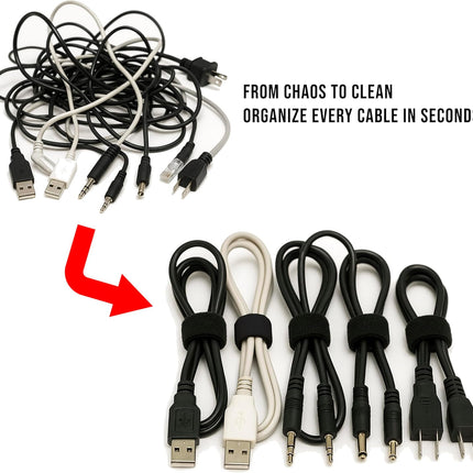 130 Pack Cable Management Ties, Reusable 6" Hook & Loop Cord Organizer