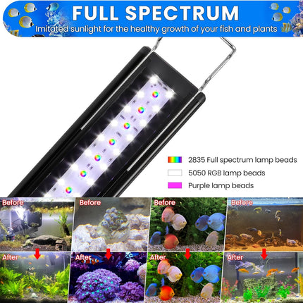 Fish Tank Light Full Spectrum with APP Control & Remote, Timer for 18-24 Inch