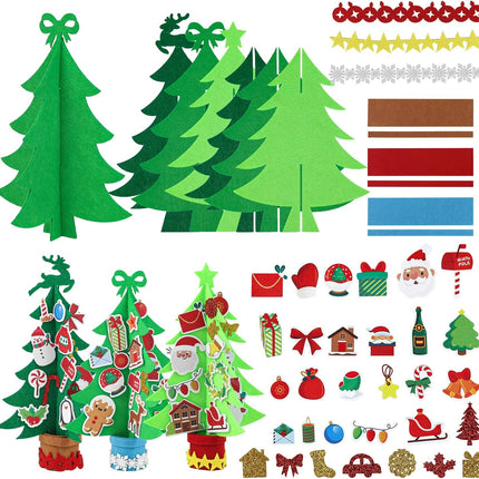 6-Piece Felt Christmas Tree Set – DIY 3D Foam Holiday Craft Kits for Kids