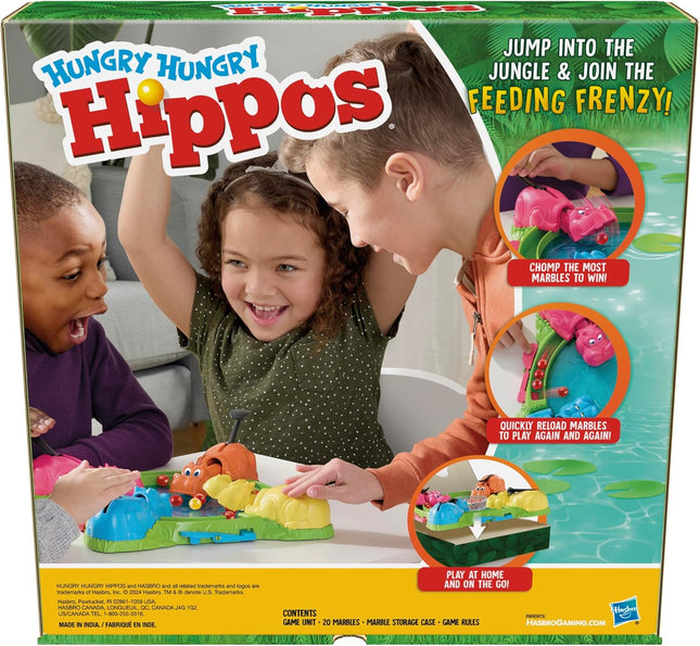 Hungry Hungry Hippos Game, Fun Preschool Board Game for Kids 4+