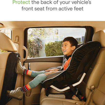 2-Pack Deluxe Kick Mats™ Car Seat Protector for Kids – Black Back Seat Cover