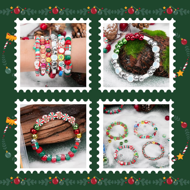 800PCS Christmas Beads Bracelet Kit – DIY Jewelry Craft for Girls & Kids