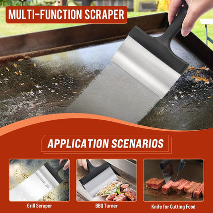 Griddle Cleaning Kit for Blackstone – Remove Stains with Brush & Scraper