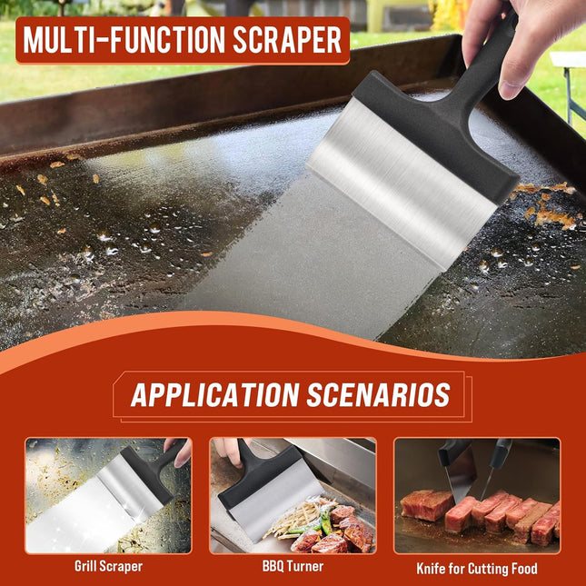 Griddle Cleaning Kit for Blackstone – Remove Stains with Brush & Scraper