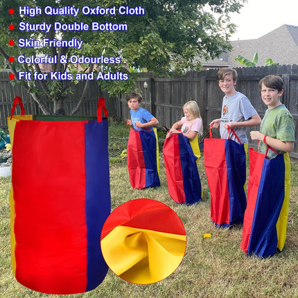 Outdoor Party Games Set with Sack Race, Egg Relay & 3 Legged Bands