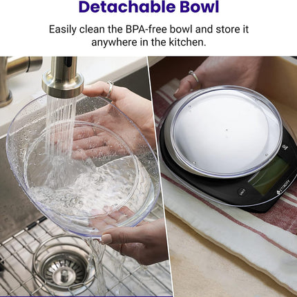 5kg Digital Kitchen Scale with 0.1g Accuracy, Bowl, Grams & Ounces