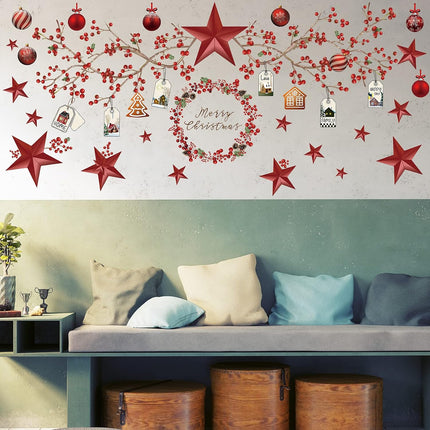 4PCS Christmas Window & Wall Stickers – Removable Xmas Decorations