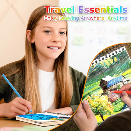 4 Pack 9x12in Sketch Books, 50 Sheets Spiral Bound Drawing Paper, Acid-Free