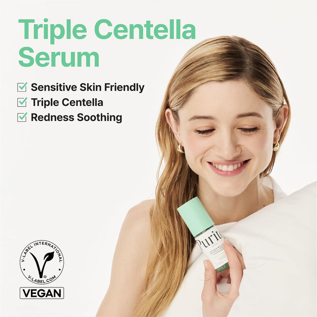 Centella Unscented Serum 2oz, Soothing Korean Skincare for Sensitive Skin, Vegan
