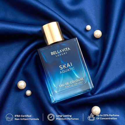 BellaVita SKAI Aquatic Eau de Parfum 100ml Unisex Fresh Ocean Fragrance