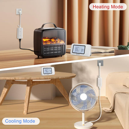 Wireless Thermostat Outlet – Remote Control, 1800W, Heating & Cooling