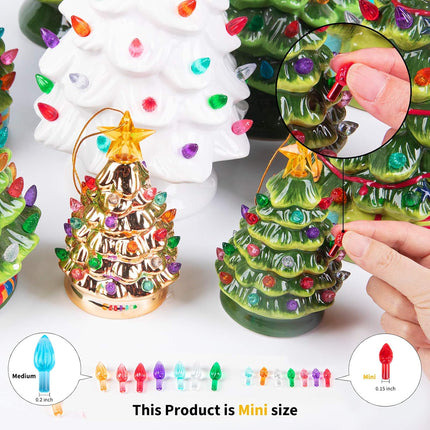 210-Piece Twist Light Bulbs for Ceramic Christmas Trees – Medium Size Christmas Tree Ornaments