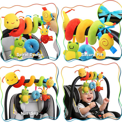 Baby Spiral Activity Toy – Soft Hanging Sensory Toy for Car Seat, Stroller & Crib