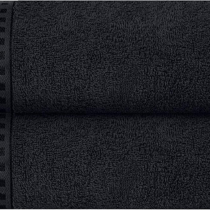 2 Pack Oversized Cotton Bath Towels 28x55, Soft Absorbent Quick Dry, Black