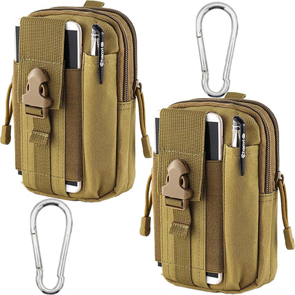 2-Pack Tactical MOLLE Pouches – Universal EDC Waist Bags with Holster