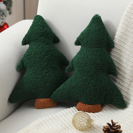 2-Pack Xmas Tree Shaped Pillows – Plush Holiday Decor for Home or Party