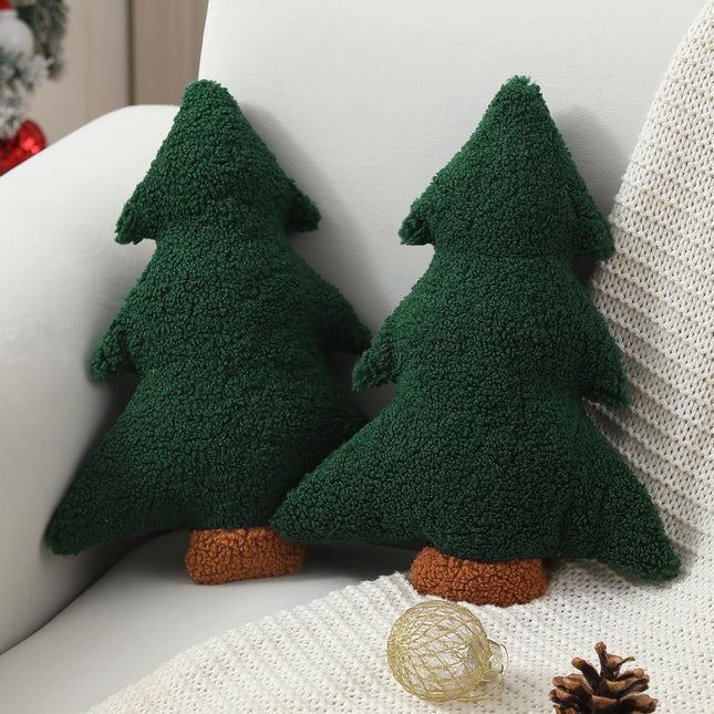 2-Pack Xmas Tree Shaped Pillows – Plush Holiday Decor for Home or Party