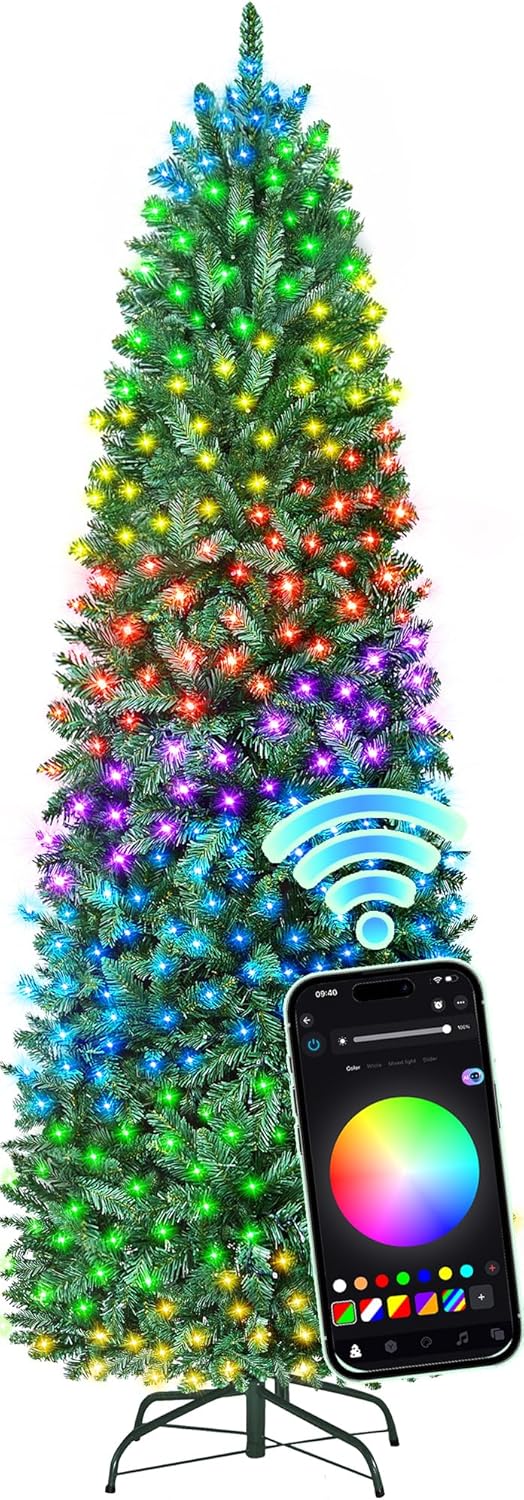 6ft Prelit Christmas Tree – 247 LED App-Controlled Multi-Color RGBW Lights