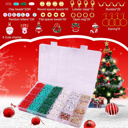 3500 PCS Christmas Clay Beads Kit – DIY Jewelry, Bracelets & Charms