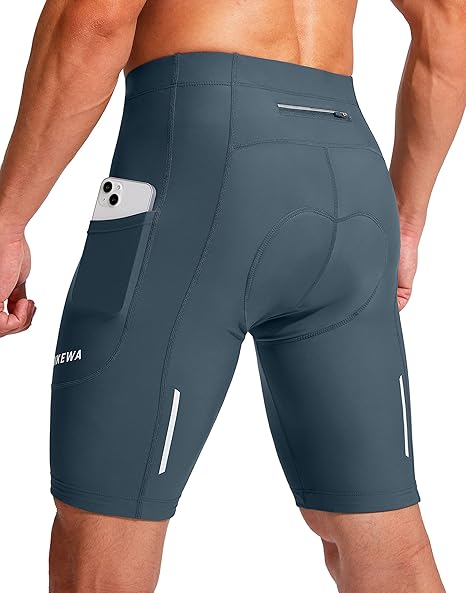 Men’s 3D Padded Cycling Shorts, Road & Mountain Bike, UPF 50+ with Pockets