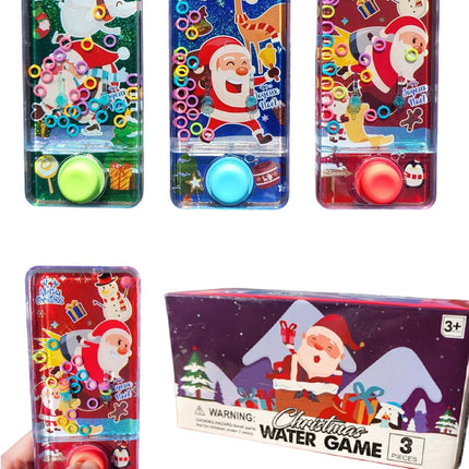 3-Pack Christmas Water Games – Santa Claus Holiday Handheld Ring Toy Set