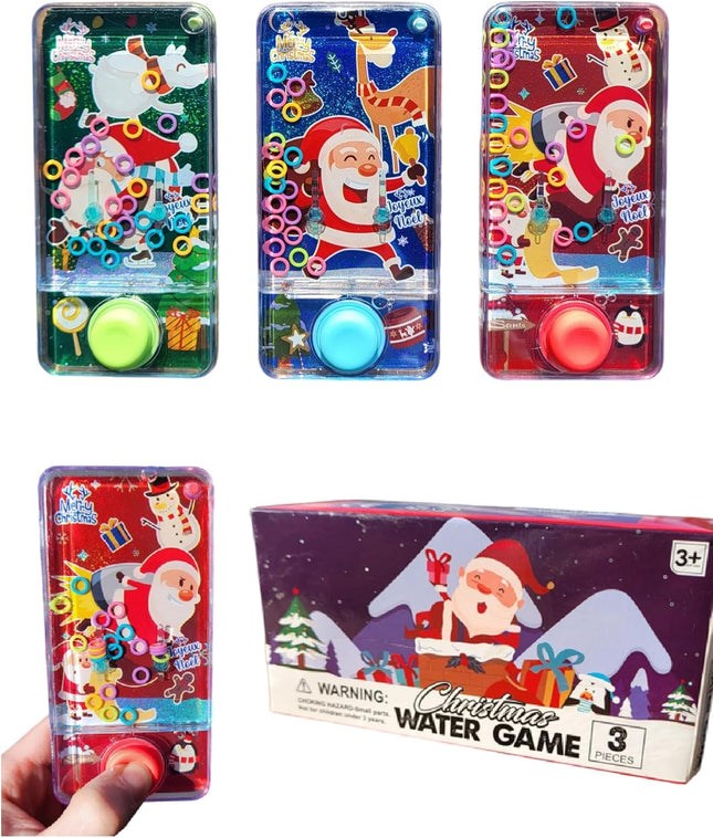 3-Pack Christmas Water Games – Santa Claus Holiday Handheld Ring Toy Set