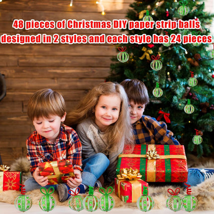 Christmas Ball Craft Kits 48 Sets Sunday School Paper DIY Holiday Crafts