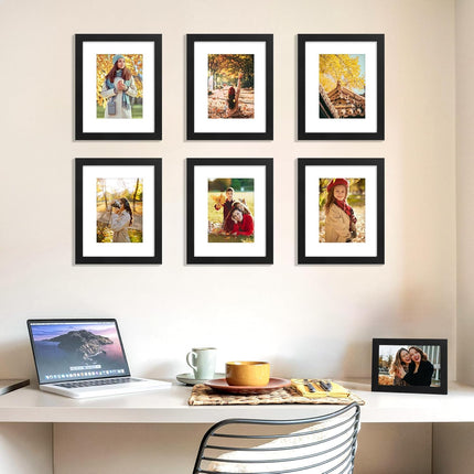 Black 8x10 Photo Frame – Wall or Tabletop, Fits 5x7 with Mat, 1 Pack